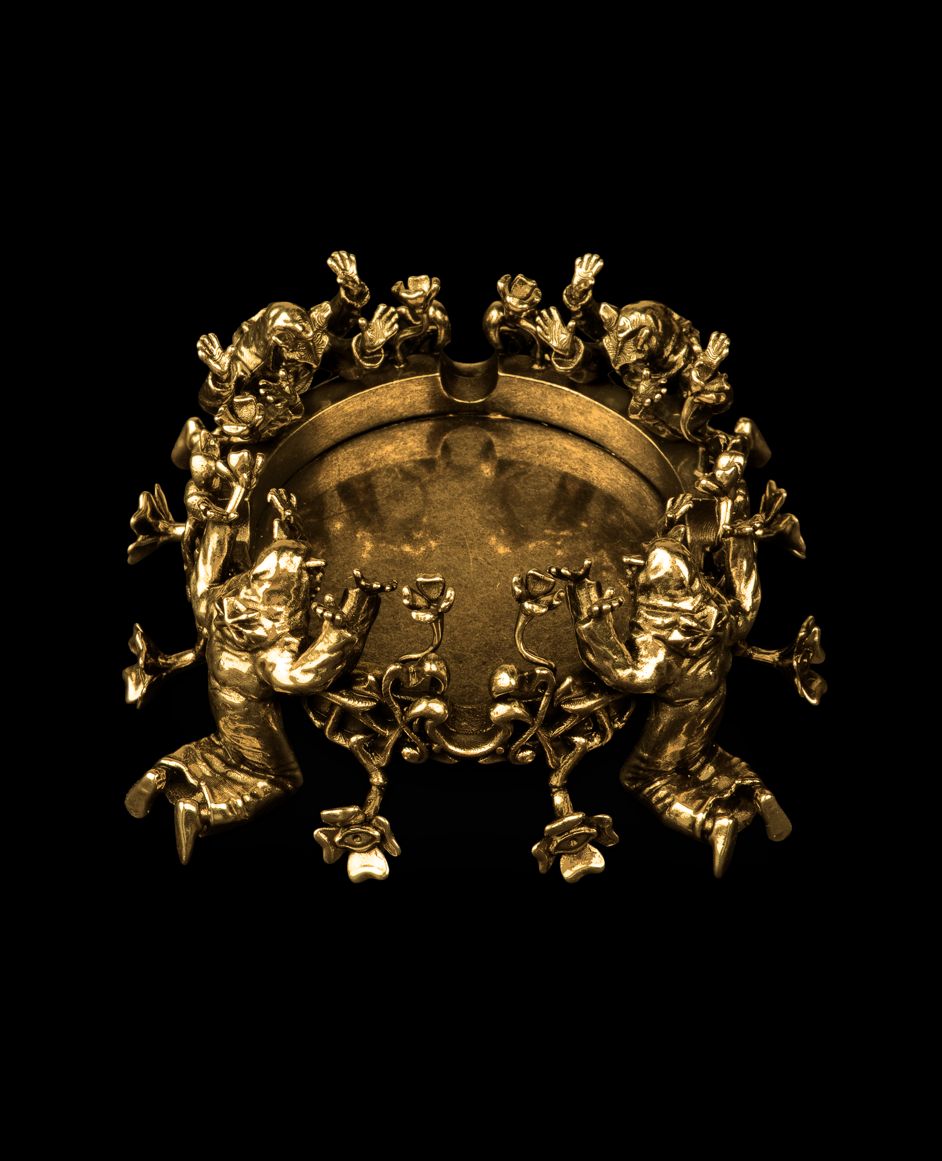 ANTIQUE GOLD ASHTRAY