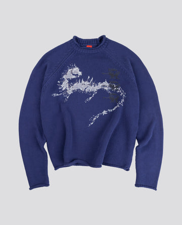 DARKBLUE LOSTBEAST KNITWEAR