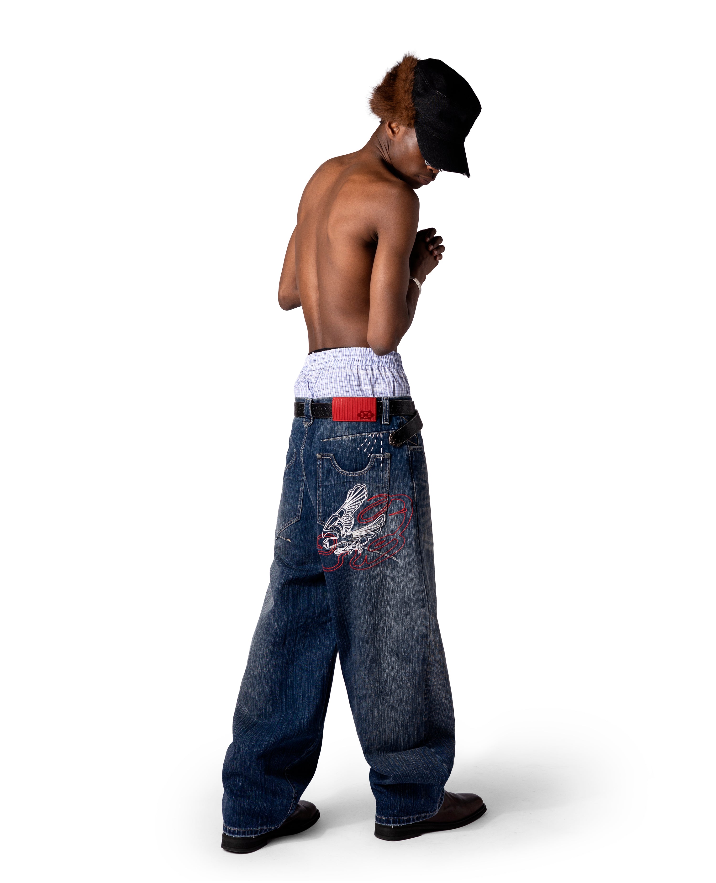 BLUE WILDLIFE LOOSE-FIT DENIM