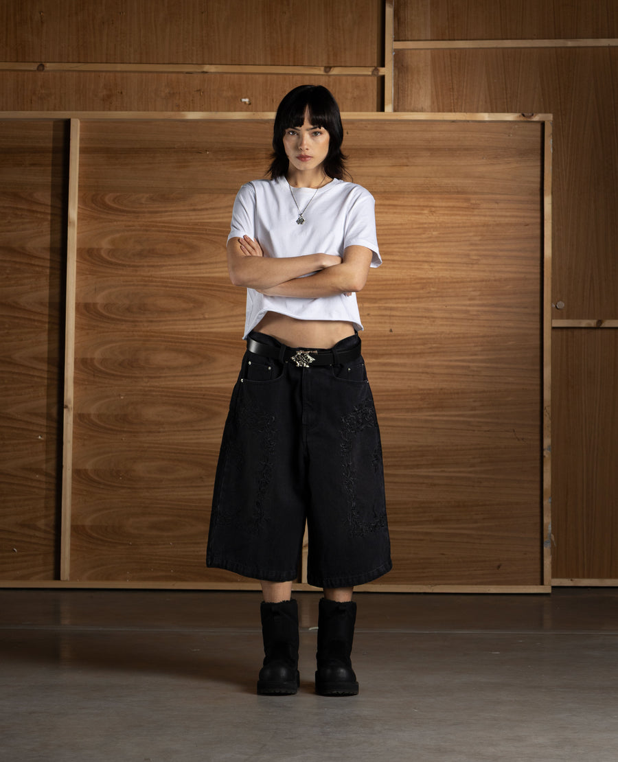 DARK IVY DENIM JORT