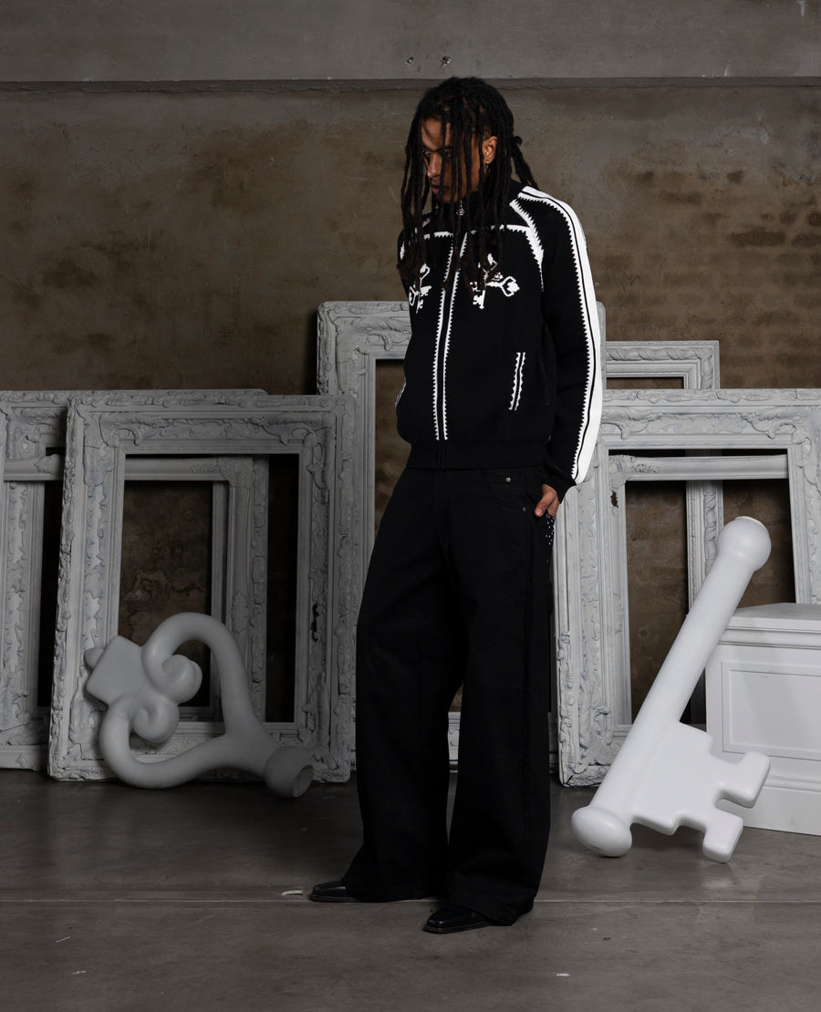 CROSSKEY ZIPPER KNIT