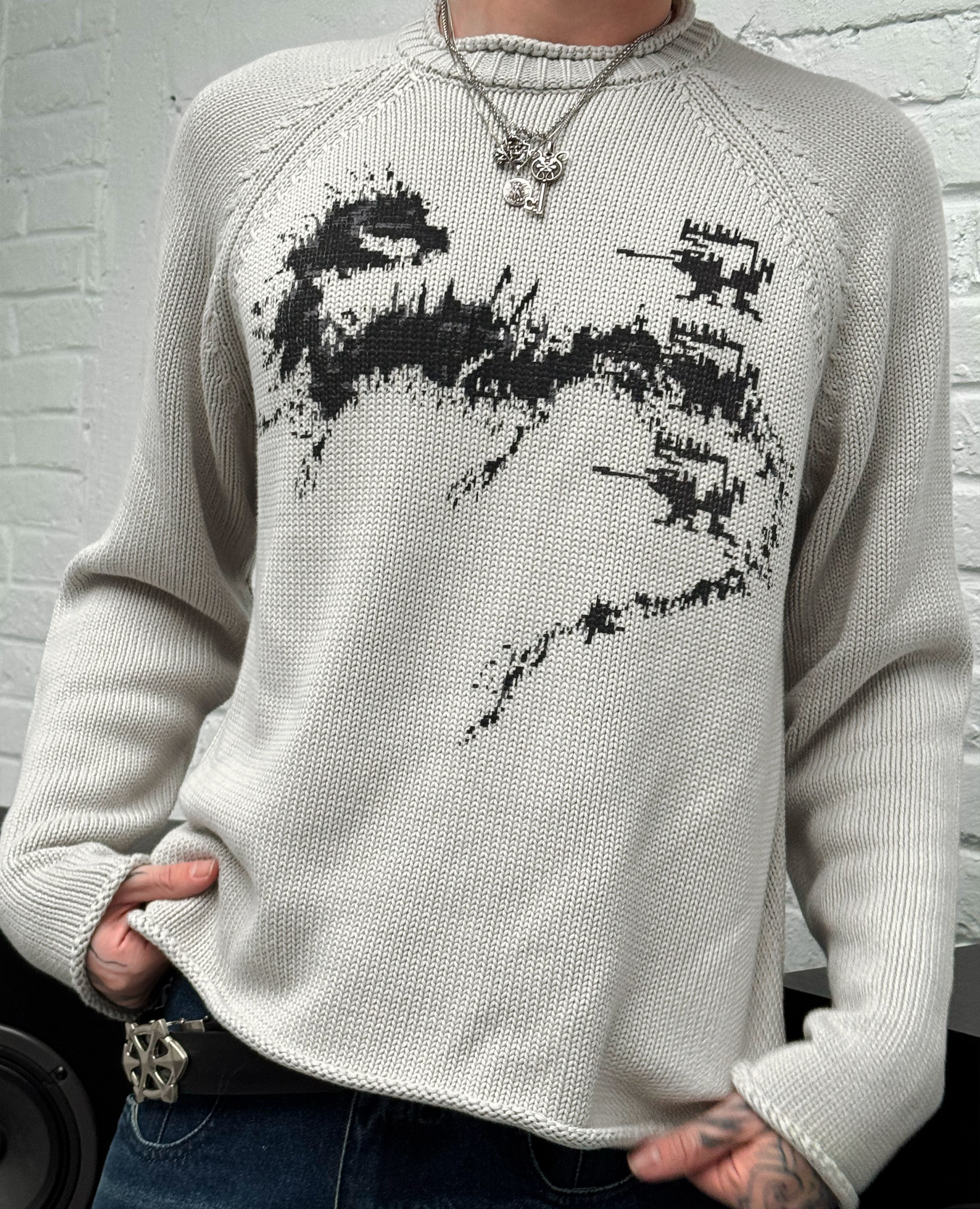 WHITE LOSTBEAST KNITWEAR